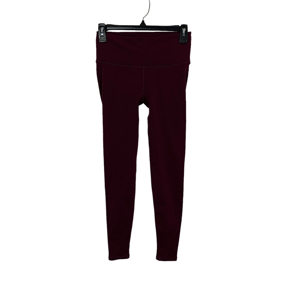 Lululemon Maroon 7/8 High Rise Leggings 6 Athleisure Workout Yoga